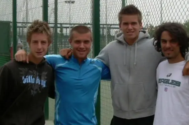 Ed with three fellow academy players