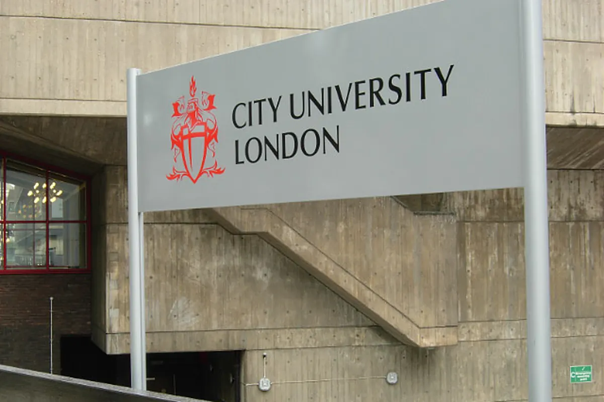 City University London sign outside the university